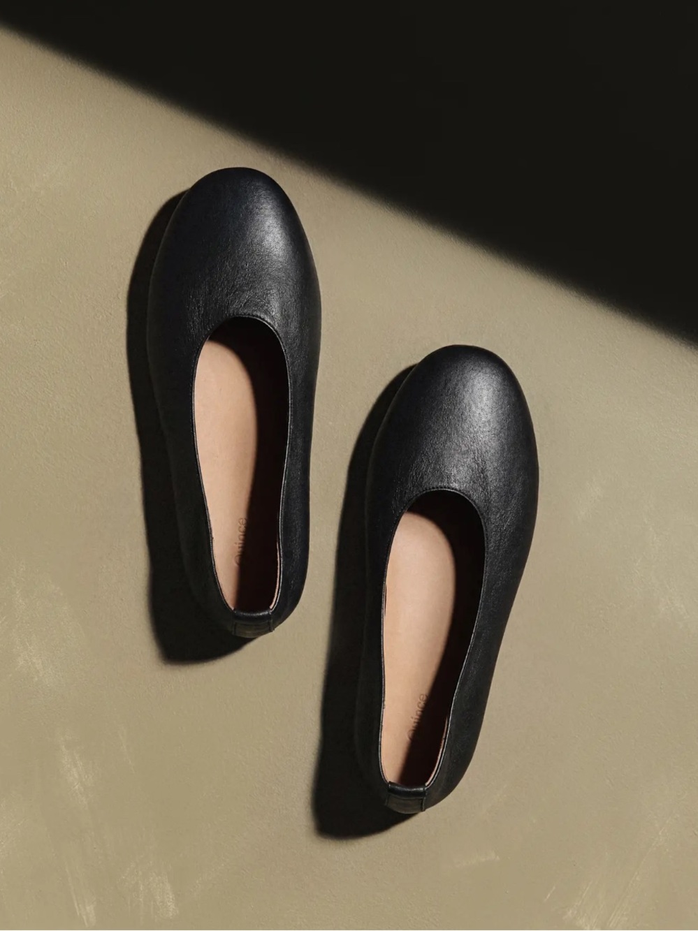 Quince Italian Leather Glove Ballet Flat In Black Size 8.5 NWOT